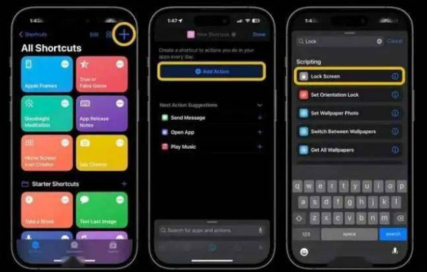 运河苹果14锁屏维修店分享iPhone14升级iOS16.4后如何创建锁屏快捷方式 